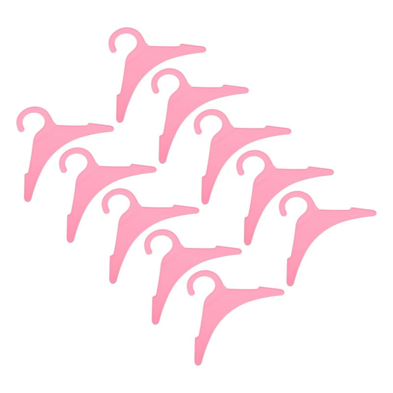 Pink Small Plastic Pet Hangers 10 Pack For Dog Cat Clothes Drying Rack Closet - Image 2
