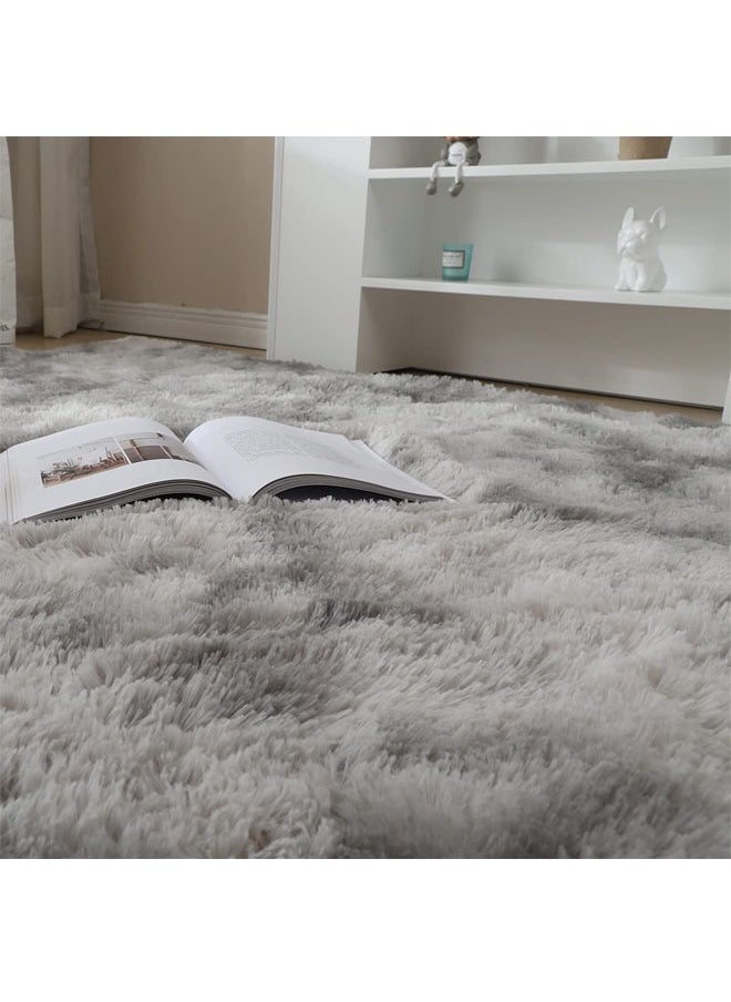 Generic Area Rug Fluffy Rugs Extra Soft Indoor Carpets Modern Plush Floor Mats For Living Room Bedroom Kids Room Hotel Non Slip Rectangular Mat (Light Grey, 120 x 160cm)  - Image 2