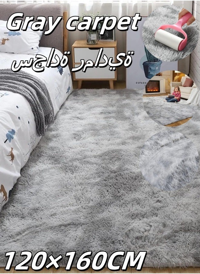 Generic Area Rug Fluffy Rugs Extra Soft Indoor Carpets Modern Plush Floor Mats For Living Room Bedroom Kids Room Hotel Non Slip Rectangular Mat (Light Grey, 120 x 160cm)  - Image 1