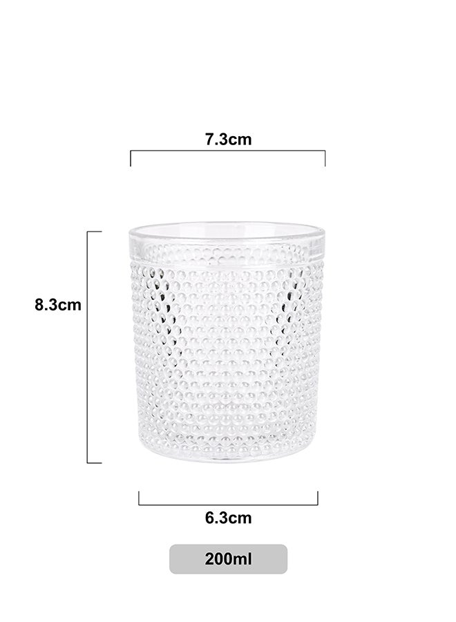 Ollieroo كؤوس ويسكي قديمة مزخرفة - كوب زجاجي متين سعة 200 مل للكوكتيلات، الماء، العصير، البيرة، الويسكي، الكونياك، مجموعة زجاجيات، أدوات مائدة، آمنة للغسالة - Image 4