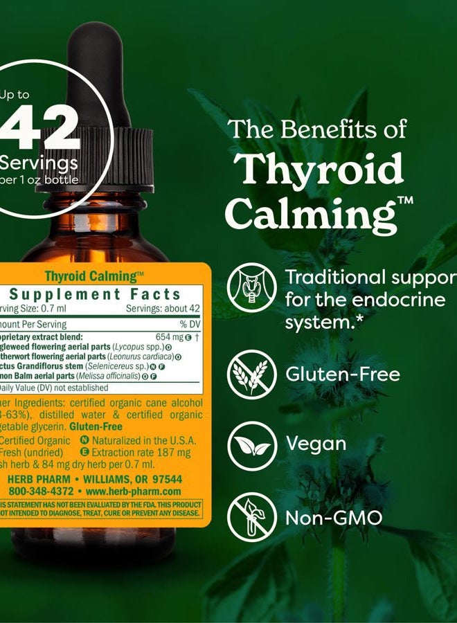HERB PHARM Thyroid Calming Liquid Herbal Formula for Endocrine System Support - 1 Ounce - Image 2