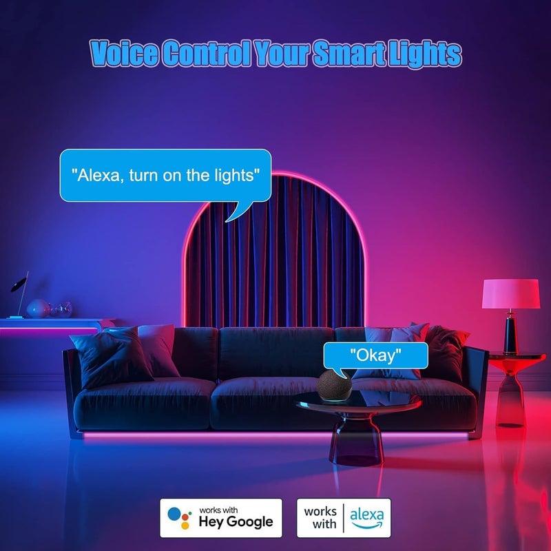 لوميف أضواء شريط LED ذكية من لوميف، متوافقة مع أليكسا ومقاومة للماء (شريط LED ذكي بطول 5 متر بتقنية RGB و WiFi) - Image 2