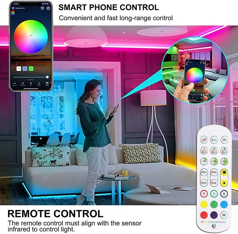 لوميف أضواء شريط LED ذكية من لوميف، متوافقة مع أليكسا ومقاومة للماء (شريط LED ذكي بطول 5 متر بتقنية RGB و WiFi) - Image 3