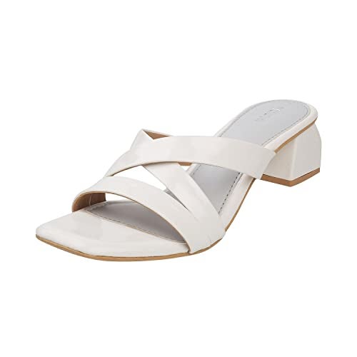 Mochi Women White Synthetic Fashion Slipon Sandal UK/7 EU/40 (40-2519) - Image 1