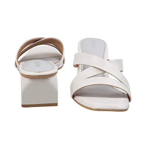 Mochi Women White Synthetic Fashion Slipon Sandal UK/7 EU/40 (40-2519) - Image 5