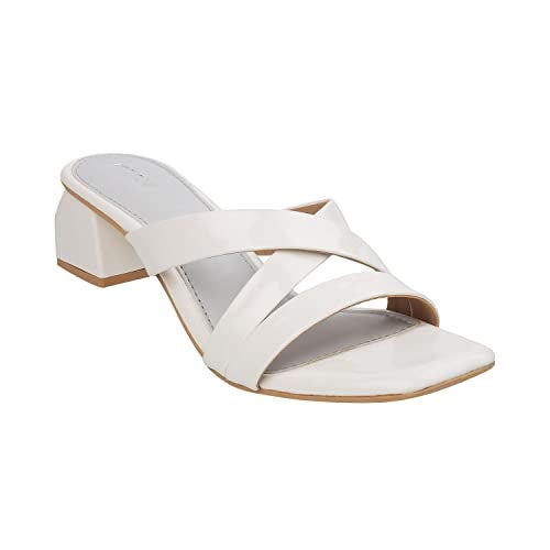Mochi Women White Synthetic Fashion Slipon Sandal UK/7 EU/40 (40-2519) - Image 2