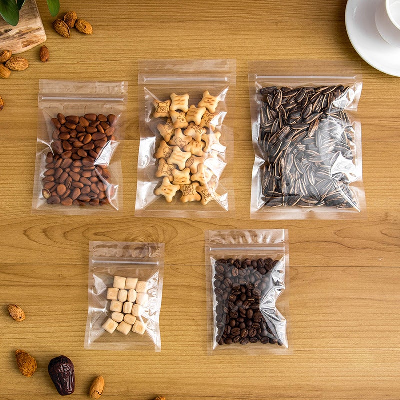 Transparent Three-Side Sealed Self-Sealing Bag Food Sealed Bag Flat Bottom Plastic Sealed Bag Nut Snack Sealed Bag - Image 4
