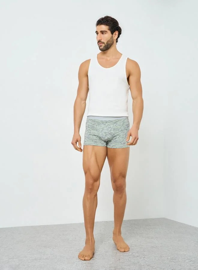 ستايلي سروال داخلي بطبعة أوراق شجر