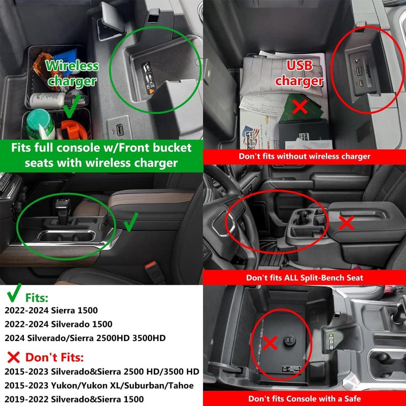 EVTIME Center Console Organizer for GMC and Chevy Trucks - Image 2