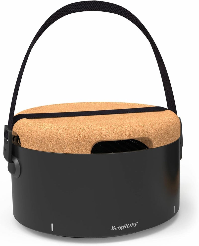BergHOFF Table BBQ Grill - Compact Charcoal Grill 22x35x35cmwith Cork Lid and Silicone Handles - Image 3