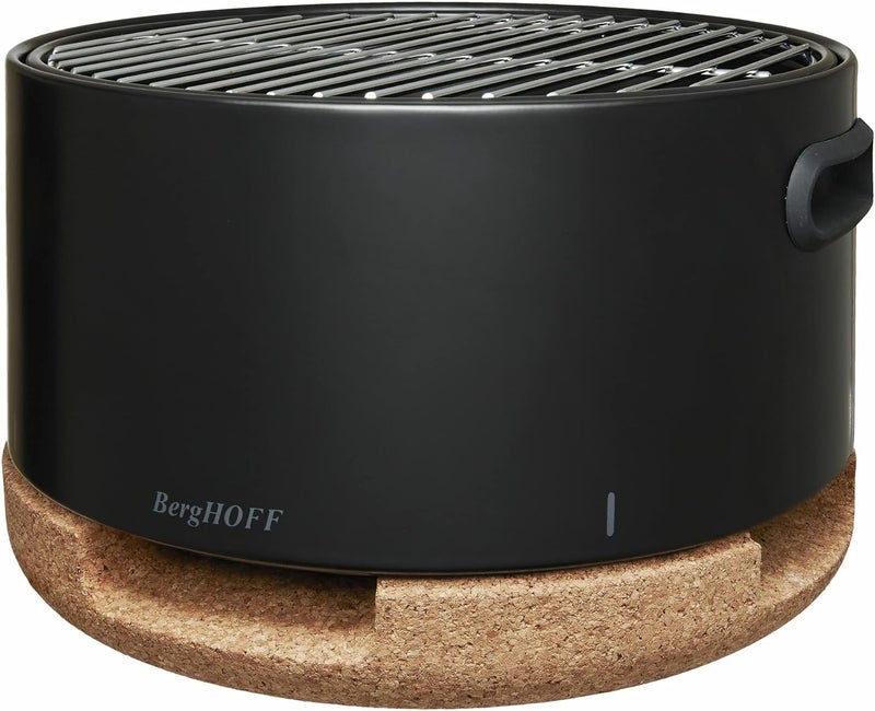 BergHOFF Table BBQ Grill - Compact Charcoal Grill 22x35x35cmwith Cork Lid and Silicone Handles - Image 1