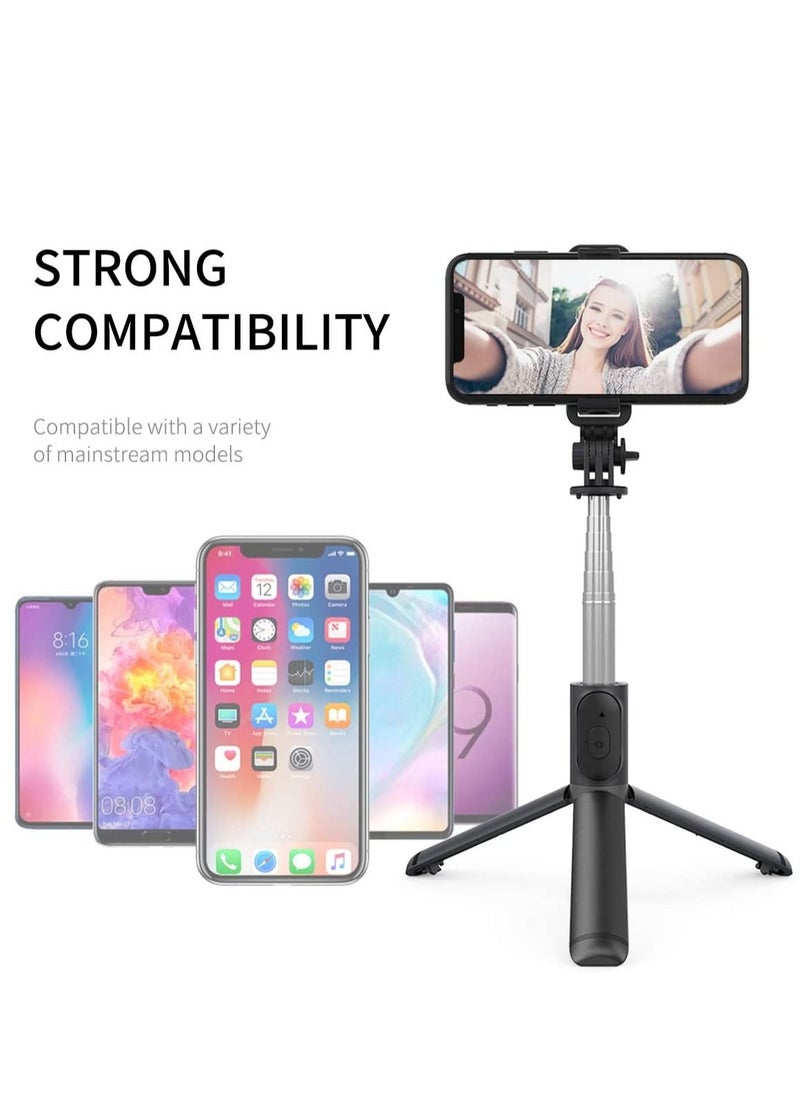 Generic - Elegant Portable, Lightweight Tripod Extendable Selfie Stick With Bluetooth Remote Black - Image 1