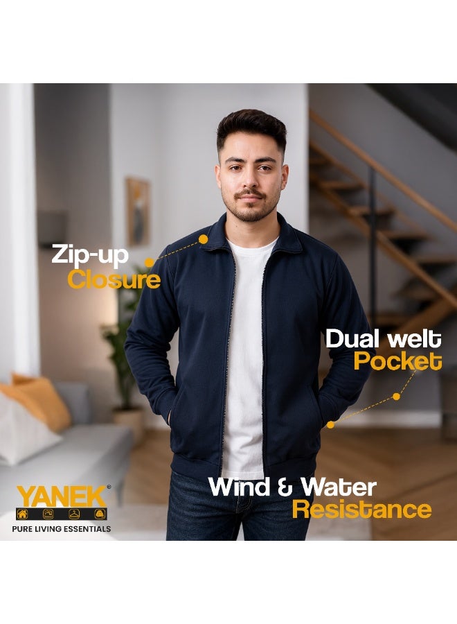 YANEK Bonded Fleece Jacket for Men | Warm Winter Softshell Jacket | Windproof Thermal Coat | Casual Outdoor Wear - Image 2