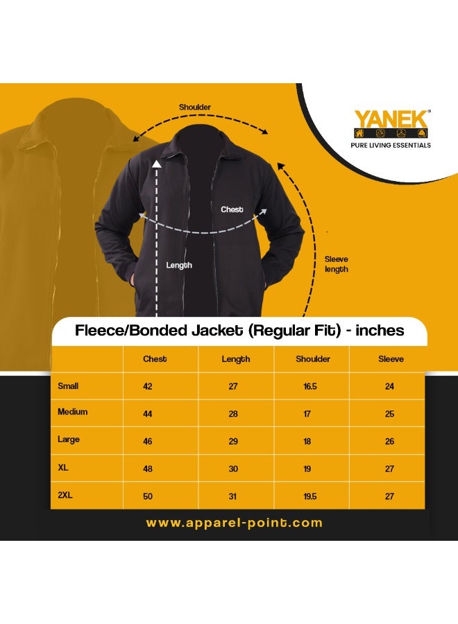 YANEK Bonded Fleece Jacket for Men | Warm Winter Softshell Jacket | Windproof Thermal Coat | Casual Outdoor Wear - Image 4