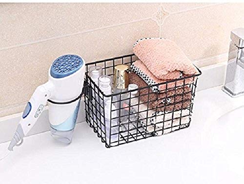 HOME CUBE Metal Over Door Square Storage Basket With Hair Dryer Holder, Bathroom Shower Caddy - Random Color, Standard,Pack Of 1 - Image 3