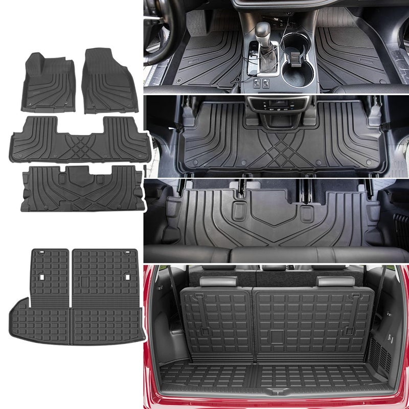 Xipoo Cargo Mat Floor Mat Compatible with 20142019 Toyota Highlander Backrest Cargo Liner Trunk Liner Replacement for 20142019 Highlander Accessories