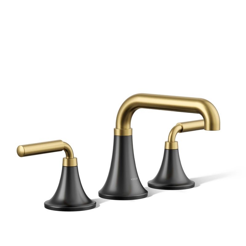 KOHLER 274164KBMB K274164KBMB Tone Widespread Bathroom Sink Faucet 10 GPM Vibrant Brushed Matte Black Moderne Brass - Image 2
