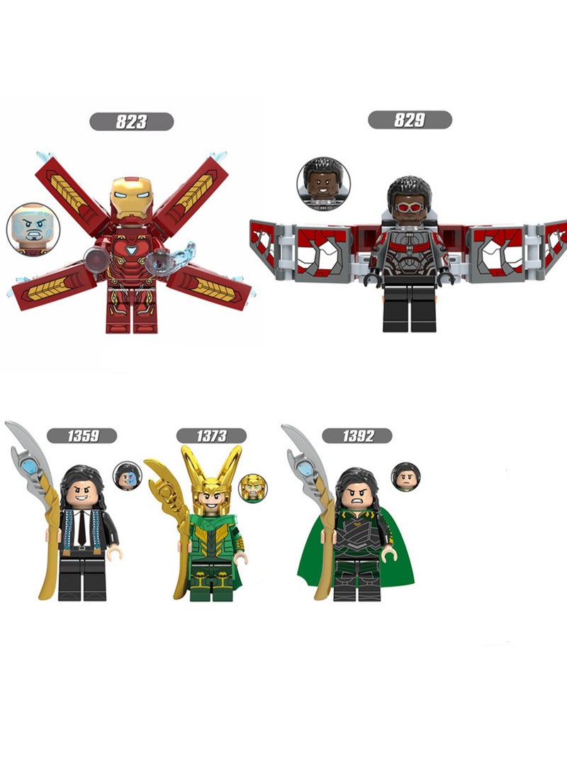 5 Superhero Series Jigsaw Puzzles Building Blocks Mini Figure Toys Boys Children Gift Bag Pack  - Image 1