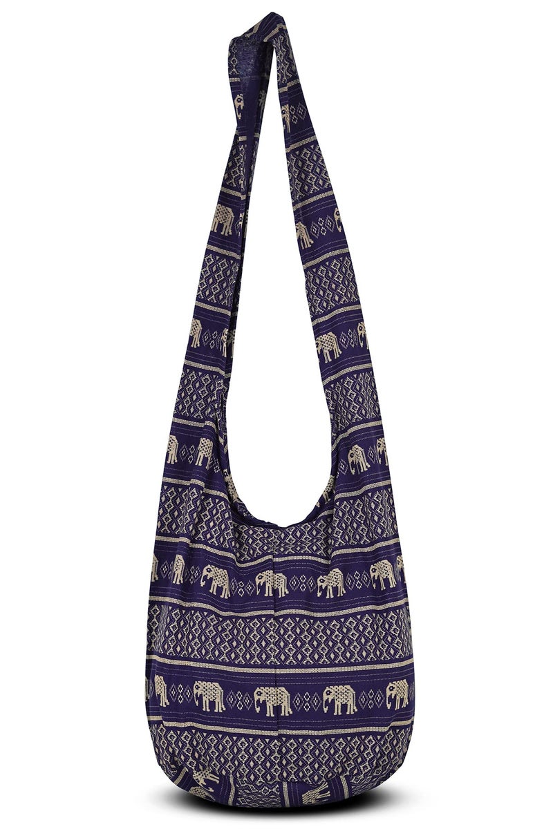 Your Cozy Boho Crossbody Bag for Women â€“ Handmade Cotton Sling Bag Lightweight Unisex Travel Purse with Zipper (Steel Blue) - Image 5