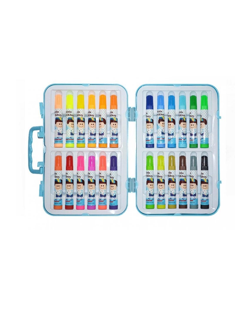 AIWANTO 24 Colors Water Color Pen Set With Cute Box For Kids School (Blue)  - Image 1