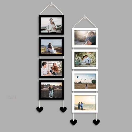 Stuthi Arts Photo Frame Set of 8 Picture Frames for Wall Hanging Black(5x7-4) White(5x7-4) Dori | Photo Collage Photo Frame Wood Wall Mount Gift For Best Friend Boy & Girl | Customized Wall Hanging Photo Frame, | Picture Frame For Gift | Wooden Photo Frame (Black & White) - Image 3