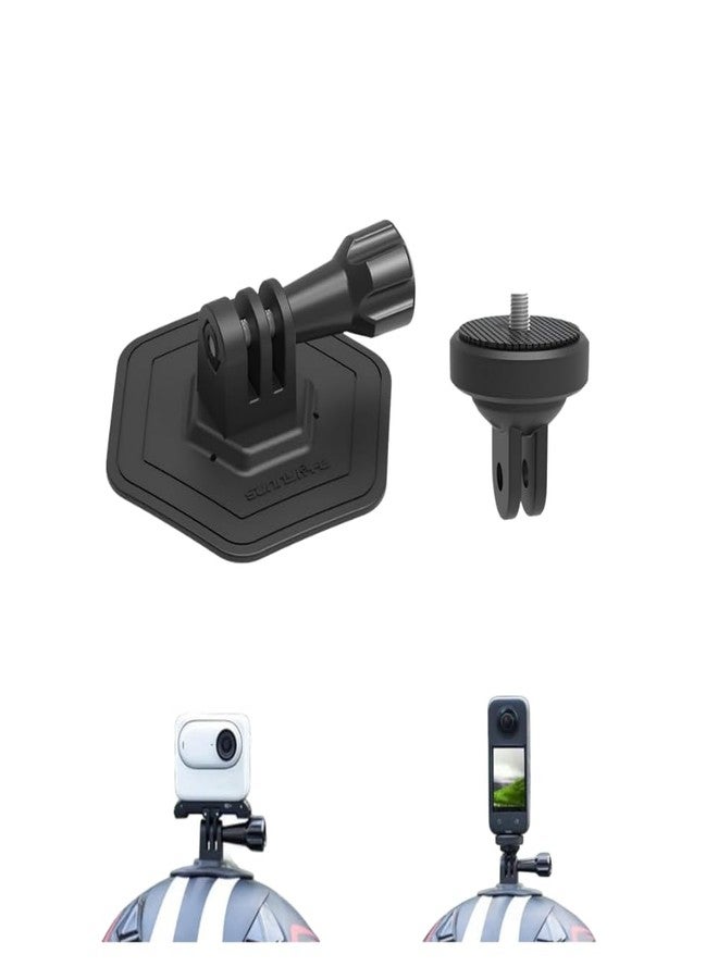 GetZget حامل خوذة لاصق مرن من GetZget® Sunnylife متوافق مع ملحقات كاميرات الحركة DJI Osmo 360، وPocket 3، وAction 4/5/5pro، وInsta 360 X5/X4/X3، وGo Pro Hero 12/11/10 - Image 1