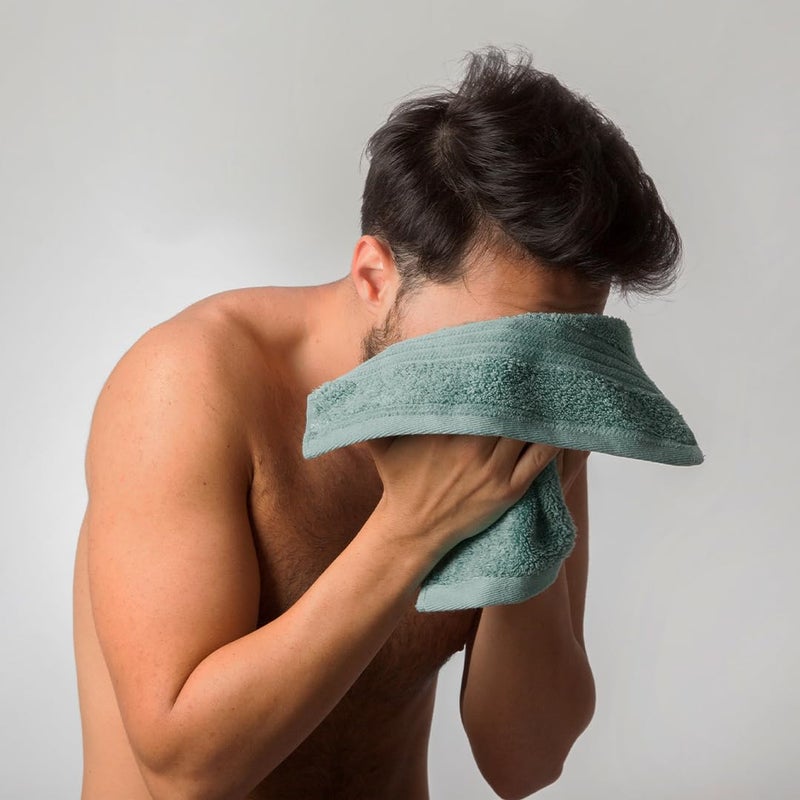 BePlush 450 GSM Bamboo Towel Ultra Soft Absorbent Quick Dry Towels for Gym Travel Face Towel Olive Green Pack of 6 - Image 5