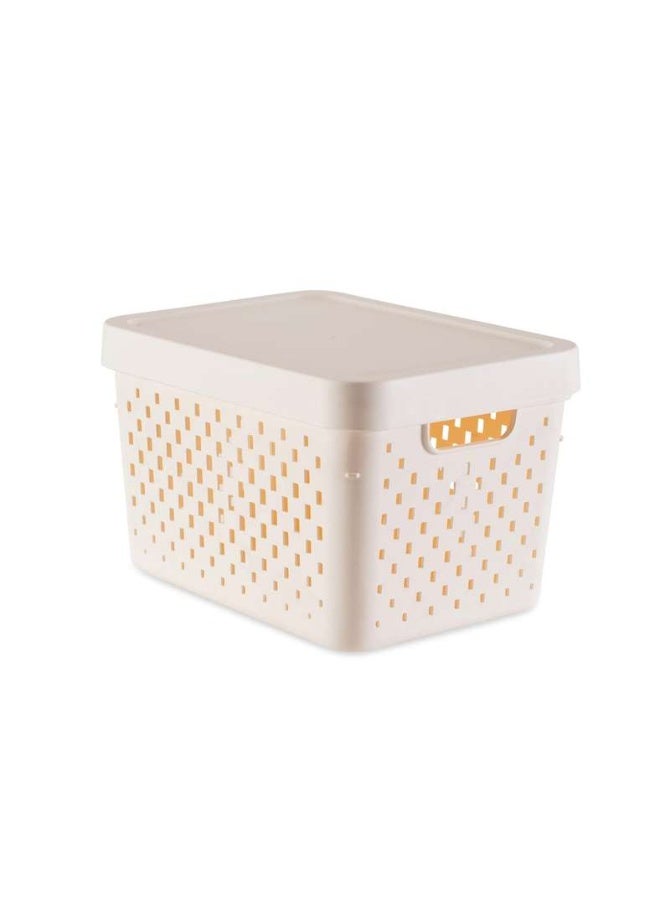 Pan Home Canna Stackable Storage Box with Lid 17L 36.2x27.2x22.6cm -White - Image 3