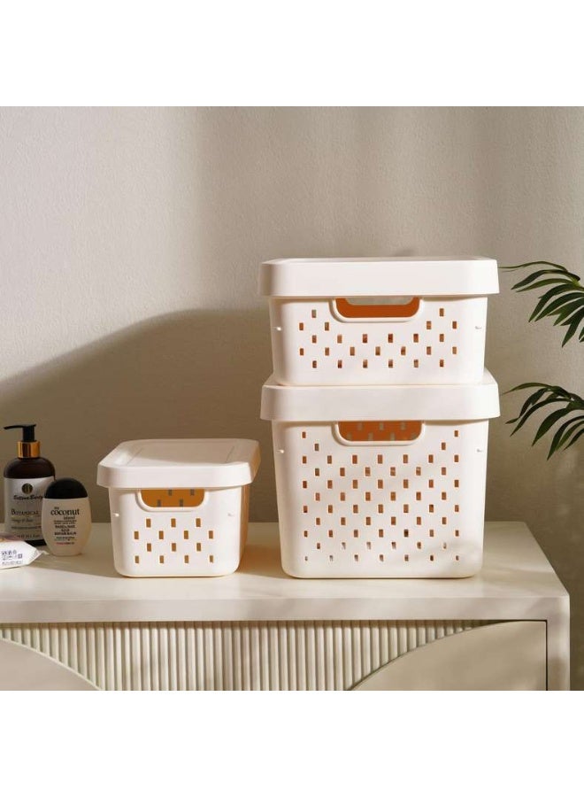 Pan Home Canna Stackable Storage Box with Lid 17L 36.2x27.2x22.6cm -White - Image 2