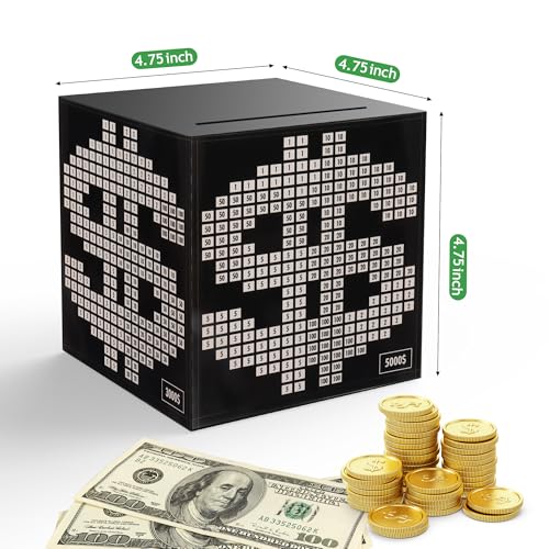 Primo Lines Piggy Bank for Adults Must Break to Open, with Savings Counter & Goal Tracker, Unbreakable Stainless Steel Money Box for 10K Challenge $3000 $5000, Kakeibo(4.72 Inch) - Image 3