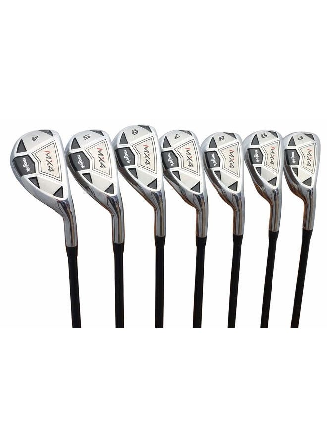 Majek Men's MX4 Hybrid Iron Set, which Includes: #4, 5, 6, 7, 8, 9, PW Regular Flex Graphite Right Handed New Utility Clubs - Image 1