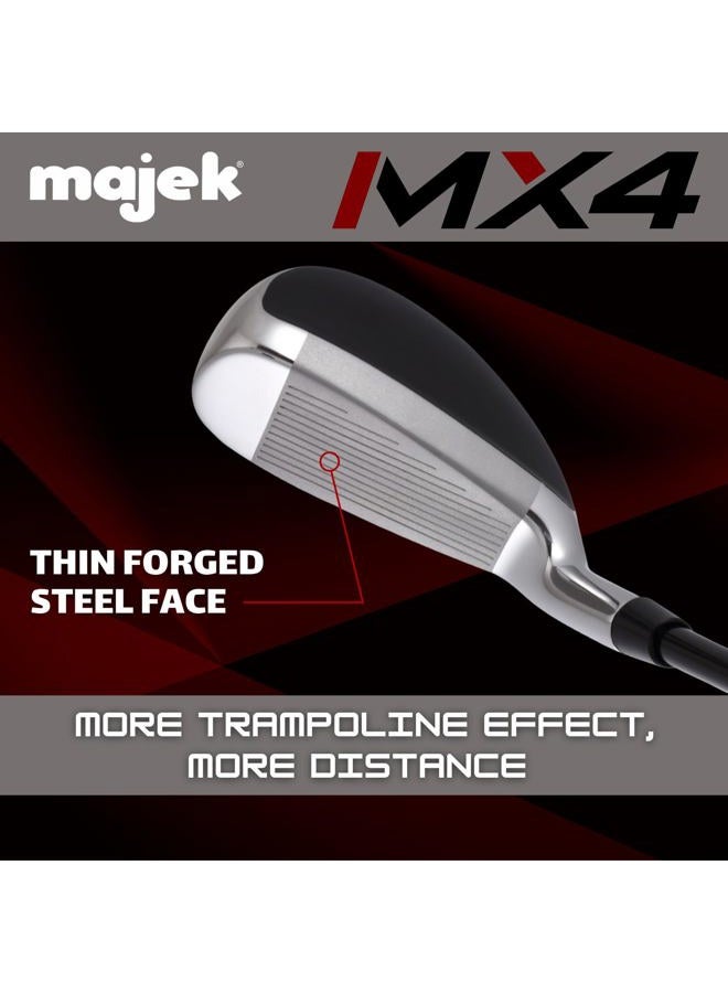 Majek Men's MX4 Hybrid Iron Set, which Includes: #4, 5, 6, 7, 8, 9, PW Regular Flex Graphite Right Handed New Utility Clubs - Image 3