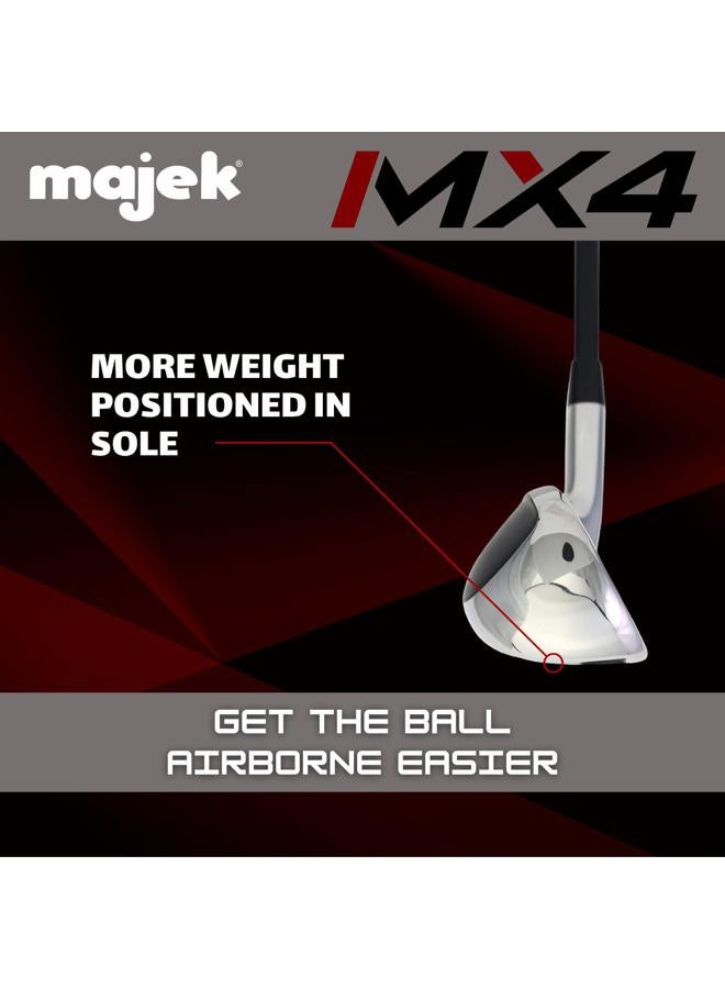 Majek Men's MX4 Hybrid Iron Set, which Includes: #4, 5, 6, 7, 8, 9, PW Regular Flex Graphite Right Handed New Utility Clubs - Image 5