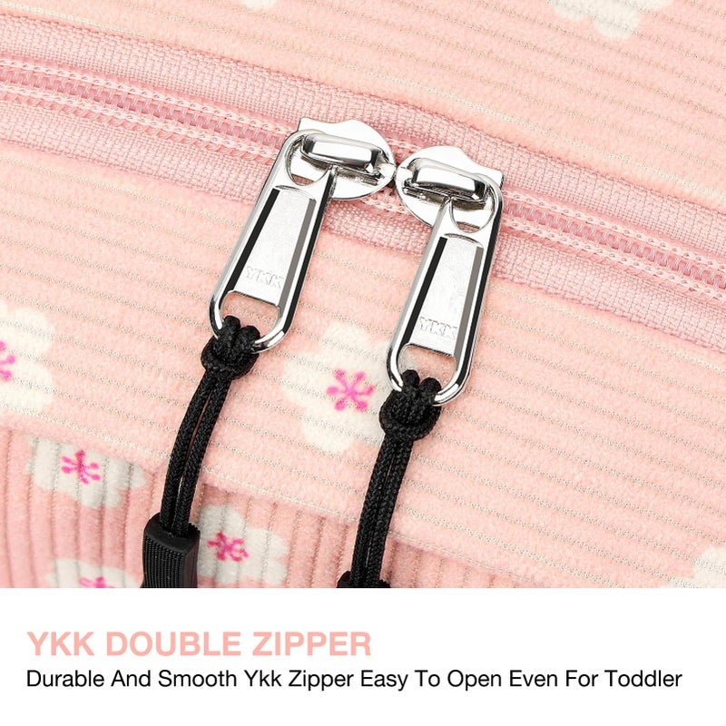 STEAMEDBUN Corduroy Toddler Backpack for Girls 2-4: Kids backpack for Boys Girls - 12 inch Preschool Kindergarten Backpacks - Sakura - Image 5