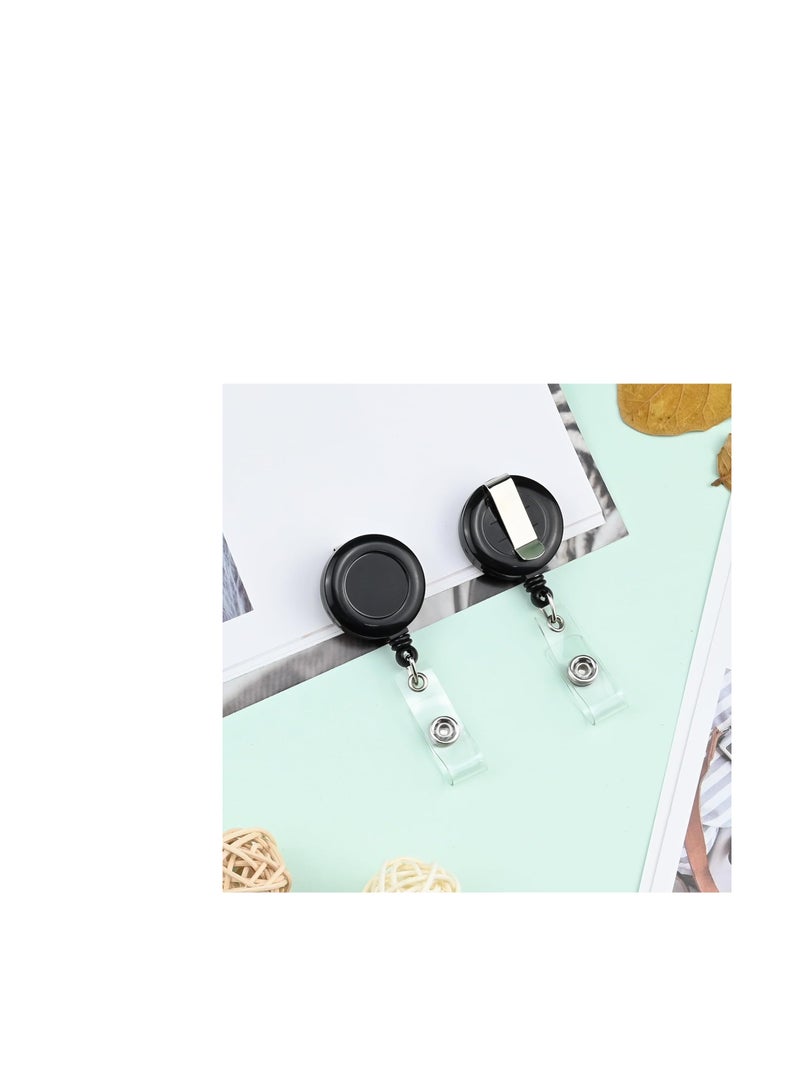 Terabyte 5 Pcs Retractable Name Badge Holder Reel with Belt Clip Badge Reel Retractable for Teachers, Students, Office Workers (Black)COLOR - Image 5