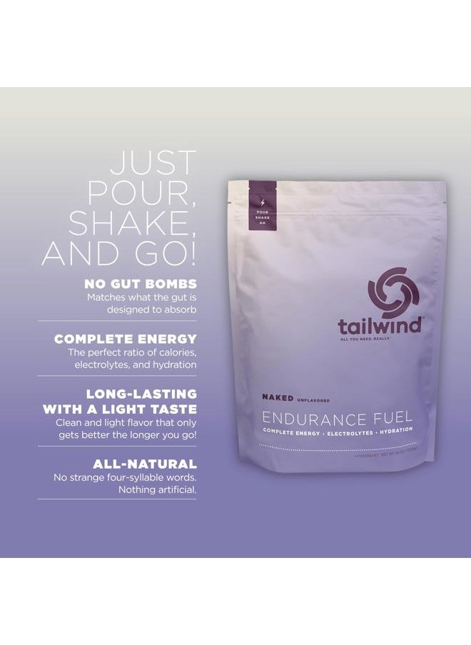 Tailwind Nutrition - Endurance Fuel, Sports Drink Powder Mix with Electrolytes, Non-GMO, Free of Soy, Dairy, and Gluten, Vegan, Naked Unflavored, 50 Servings - Image 1