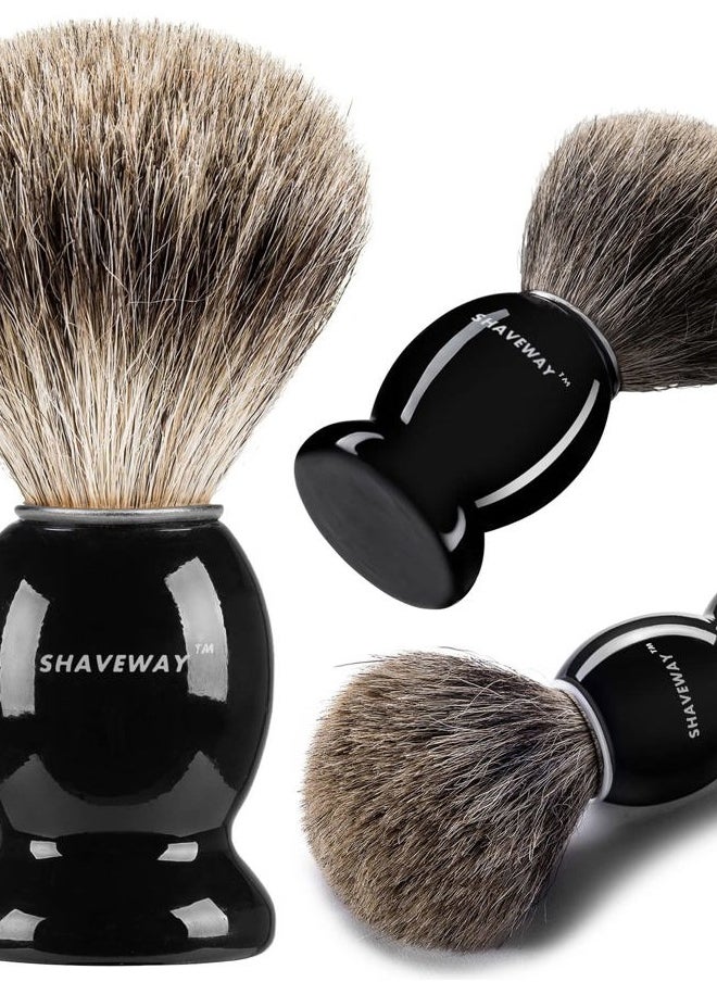 SHAVEWAY Shaveway 100% Pure Badger Shaving Brush Engineered to Deliver The Best Shave of Your Life. No Matter What Method You use, Safety Razor, Double Edge Razor, Staight Razor or Shaving Razor,. …  - Image 1