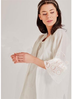 Magic Form 36110 Embroidered Nightgown Set - Ecru  - Image 5