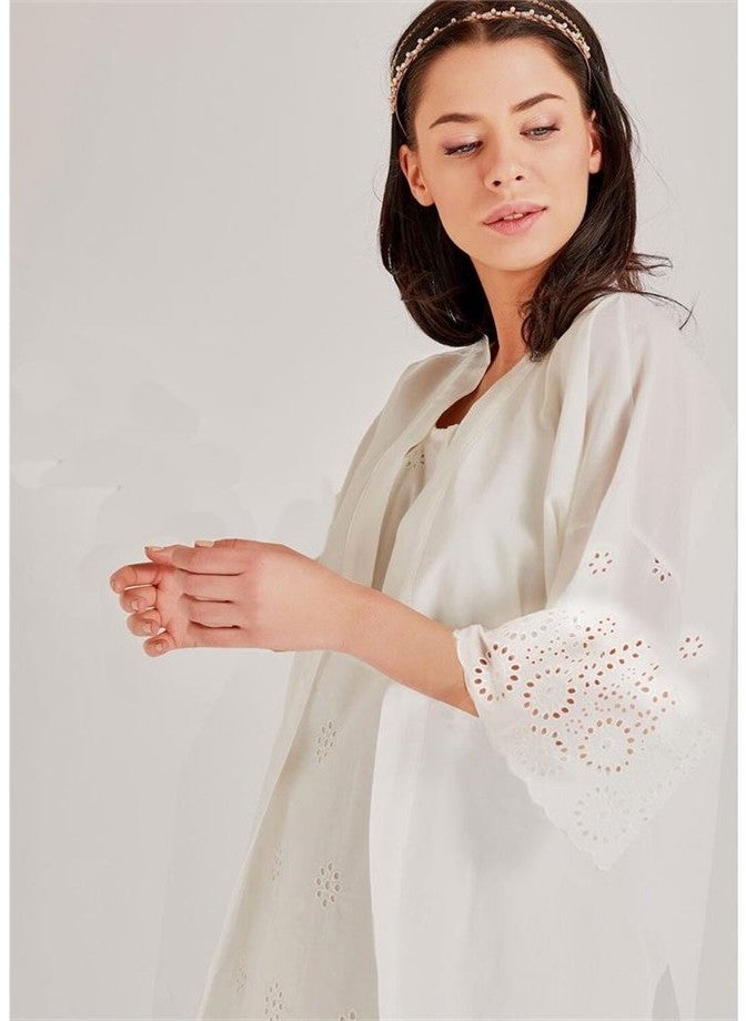 Magic Form 36110 Embroidered Nightgown Set - Ecru  - Image 5