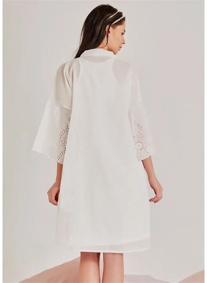 Magic Form 36110 Embroidered Nightgown Set - Ecru