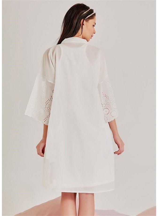 Magic Form 36110 Embroidered Nightgown Set - Ecru  - Image 3