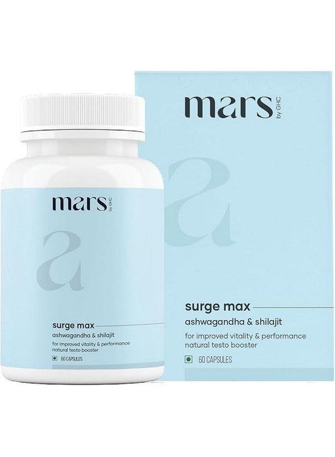 mars by GHC Mars by GHC Surge Max Anxiety Relief - 60 Capsules | Formulated with Shilajit, Ashwagandha, Gokshura, and Safed Musli | Supports Anxiety Relief and Promotes Overall Well-being | Available Exclusively in India  - Image 1