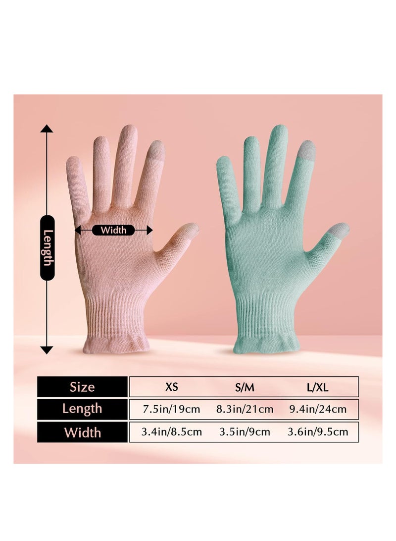 Evridwear Evridwear Beauty Cotton Gloves with Touchscreen Fingers for SPA, Eczema, Dry Hands, Hand Care, Day and Night Moisturizing, (2 Pair S/M, Feather Weight Pink Color)  - Image 3
