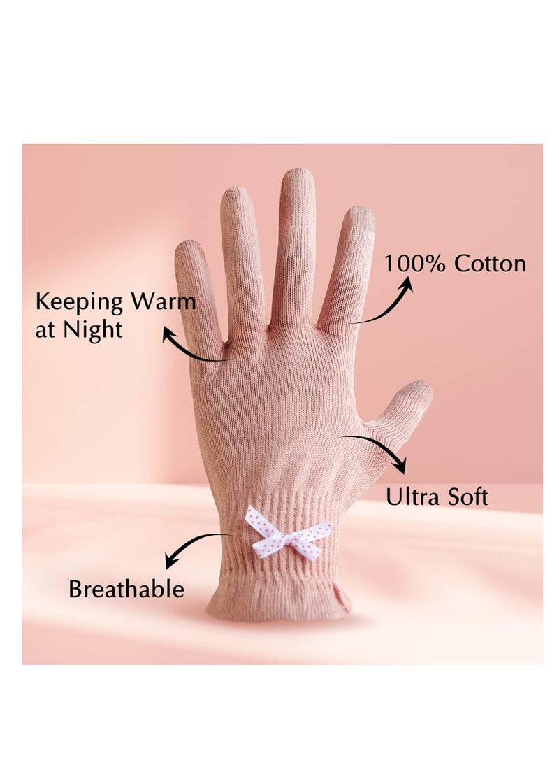 Evridwear Evridwear Beauty Cotton Gloves with Touchscreen Fingers for SPA, Eczema, Dry Hands, Hand Care, Day and Night Moisturizing, (2 Pair S/M, Feather Weight Pink Color)  - Image 4
