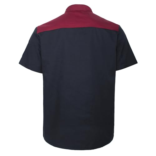 TopTie Unisex Short Sleeve Chef Coat Jacket, Black Snap - Image 2