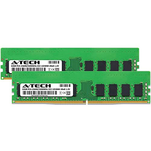 A-Tech Server 64GB Kit (2x32GB) DDR4 3200MHz PC4-25600 ECC UDIMM 2Rx8 Dual Rank 1.2V ECC Unbuffered DIMM 288-Pin Server & Workstation RAM Memory Upgrade Modules (A-Tech Enterprise Series) - Image 2