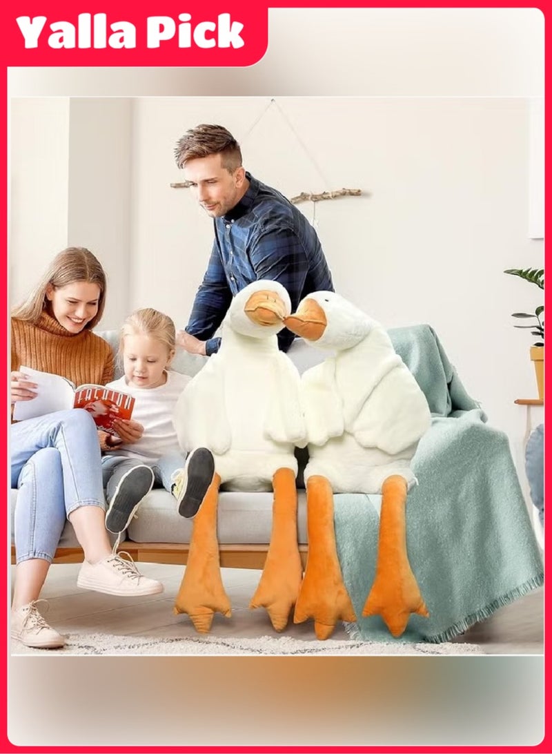 Yalla Toys لعبة دمية محشوة على شكل أوزة بطول 160 سم، وسادة قطيفة لطيفة وناعمة وضخمة، هدية للأطفال والأصدقاء (أبيض) - Image 5