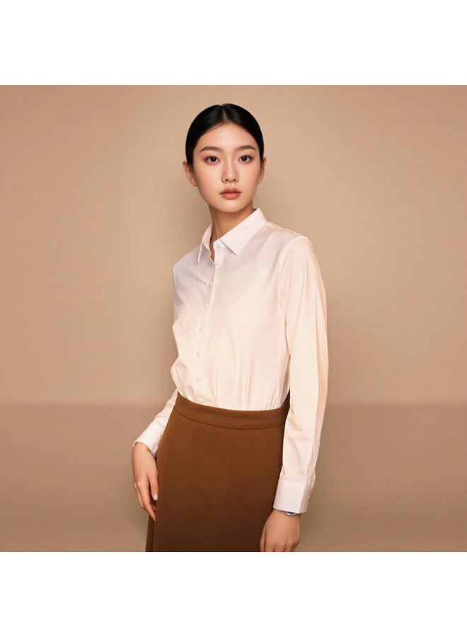 TELUOMAN Trollman Fleece-lined Professional White Long Sleeve Shirt For Women Autumn Winter Warm Wrinkle-resistant Non-iron Formal Interview Workwear Blouse - Image 4