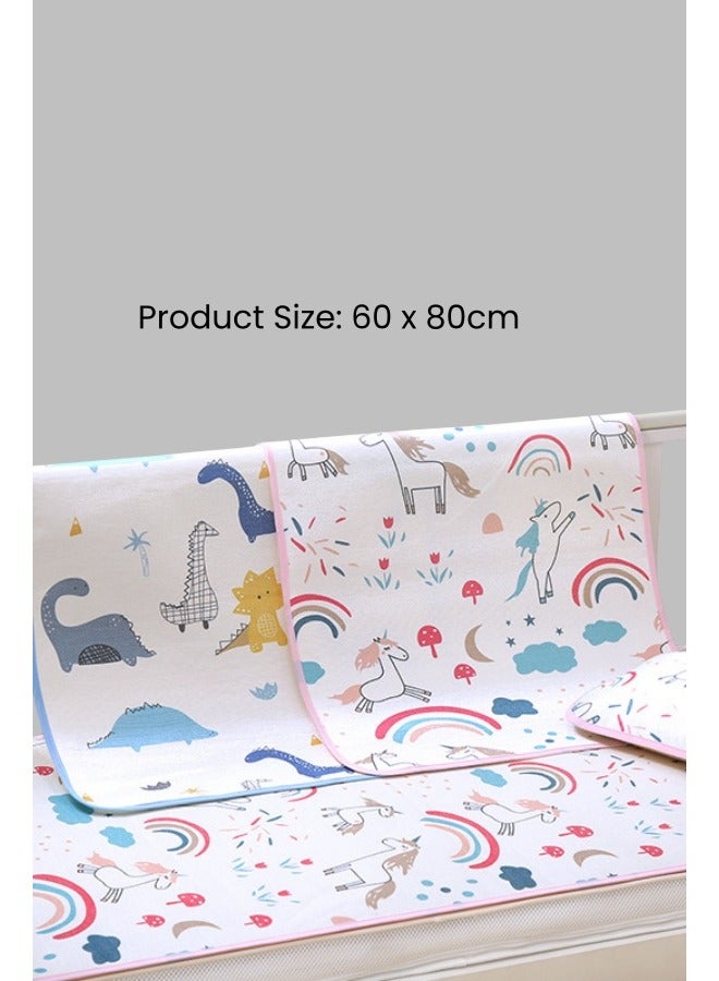60*80cm Waterproof Baby Sleeping Cooling Mat, Baby Waterproof Mattress Protector, Changing Mat, Infant Waterproof sheet, Diaper Changing Pad, Breathable Mat for Baby Bed - Unicorn Pattern - Image 3