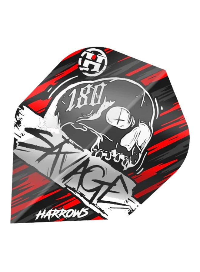 Harrows Savage Flights HF8500 | Standard 100 Micron Dart Flights | Red/Silver | Set of 3 - Image 1